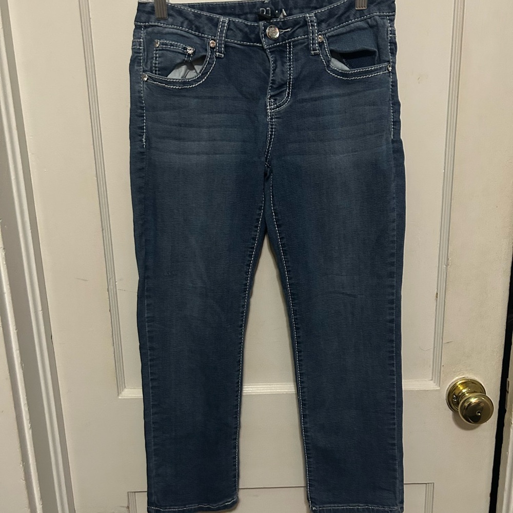 Apt. 9 Women's Dark Blue Cropped Jeans